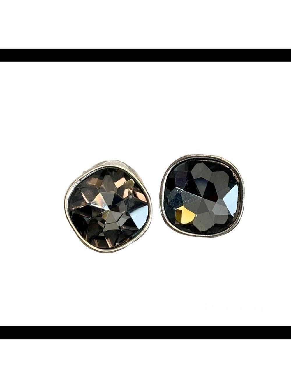 Black Crystal gem jewelled stud earrings
